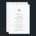 Bar Mitzvah Modernes Einfaches Elegantes Minimalis Einladung<br><div class="desc">Design besteht aus Sans Serif Typografie und spielerischer,  kursiver Schrift Typografie auf einem einfachen Hintergrund. Abrufbar unter: http://www.zazzle.com/store/selectpartysupplies</div>