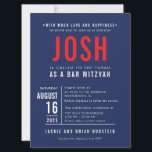 BAR MITZVAH Modernes, fettfreies Blockschiff JOSH Einladung<br><div class="desc">von kat massard >>> WWW.SIMPLYSWEETPAPERIE.COM << - - - - - - - - - - - CUSTOM Design für JOSH CONTACT ME helfen, Ihren Typ perfekt Liebe das Design, aber möchte einige Veränderungen sehen - ein anderes Farbschema, Produkt, ein Foto oder angepasst für einen anderen Anlass - keine Sorgen...</div>