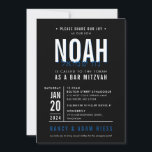 BAR MITZVAH Modernes, kaltblauer Block Einladung<br><div class="desc">von kat massard >>> WWW.SIMPLYSWEETPAPERIE.COM << - - - - - - - - - - - - KONTAKTIEREN SIE MICH, um Ihren Typ perfekt Liebe das Design, aber möchte einige Veränderungen sehen - ein anderes Farbschema, Produkt, ein Foto oder angepasst für einen anderen Anlass - keine Sorgen einfach kontaktieren...</div>