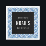 BAR MITZVAH Modernes, kaltblauer Block Serviette<br><div class="desc">von kat massage >>> WWW.SIMPLYSWEETPAPERIE.COM <<<</div>