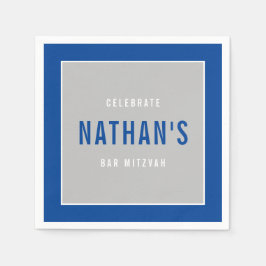 BAR MITZVAH Modernes, kaltblauer Block Serviette