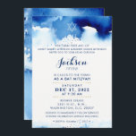 BAR MITZVAH Modernes, stilvolles, blaues Aquarew Einladung<br><div class="desc">von kat massard >>> kat@simplysweetPAPERIE.com << - - - - - - - - - - - - - - - - - - - - - - - - - - - - - - - - - - - - - - - - - - - - -...</div>