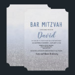 Bar Mitzvah Ombre Blue Einladung<br><div class="desc">Bar Mitzvah Ombre Blue Watercolor Imitate Siver Glitzer Einladung</div>