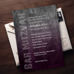 Bar Mitzvah Ombre Grunge Plum Einladung<br><div class="desc">Bar Mitzvah und Bat Mitzvah laden Sets von Umua entworfen ein. Gedruckt und ausgeliefert von Zazzle oder seinen Partnern.</div>