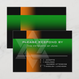 Bar Mitzvah Orange und Green auf jeder Farbe RSVP Karte