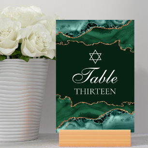 Bar Mitzvah Party Dark Green Gold Star von David Tischnummer