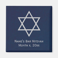 Bar Mitzvah Personalisiert Magnet - Blau und Silbe