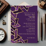 Bar Mitzvah Plum Lila Gold Star von David Einladung<br><div class="desc">Bar Mitzvah Plum Lila Gold Star von David Bar Mitzvah und Bat Mitzvah Einladung Set von Umua entworfen. Gedruckt und ausgeliefert von Zazzle oder seinen Partnern.</div>