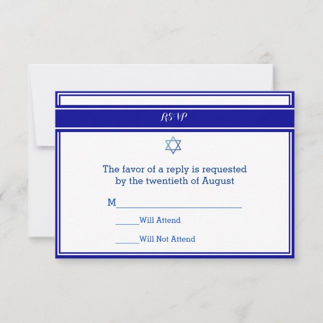 Bar Mitzvah Response Cards RSVP Karte (Vorderseite)