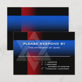 Bar Mitzvah Rot und Blau für jede Farbe RSVP Karte