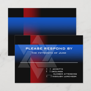 Bar Mitzvah Rot und Blau für jede Farbe RSVP Karte