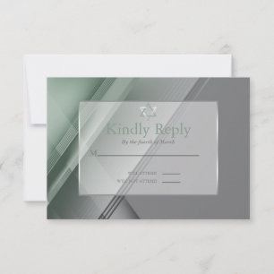 Bar Mitzvah RSVP Contemporain Charbon Vert