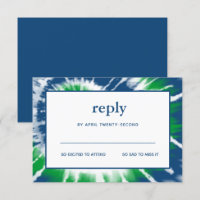 Bar Mitzvah RSVP-Karte mit blauer und grüner Gefär