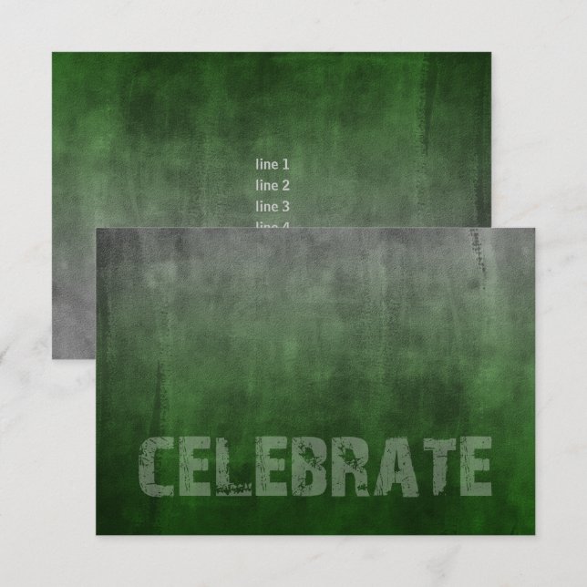 Bar Mitzvah Rugged Fade Green Empfang Einladung (Vorne/Hinten)