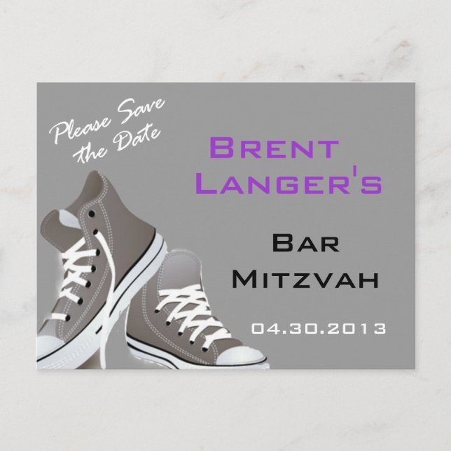 Bar Mitzvah Schuhe Postkarte (Vorderseite)