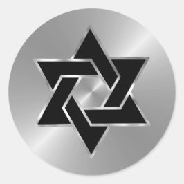 Bar Mitzvah Silver Black Star von David Runder Aufkleber