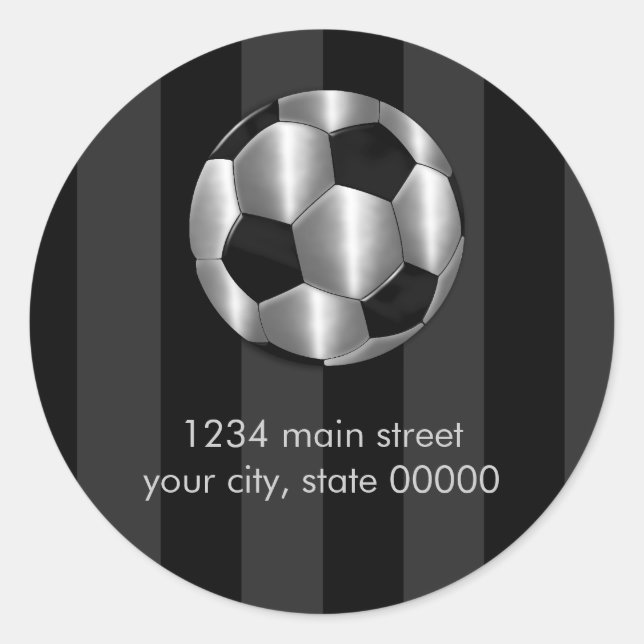 Bar Mitzvah Silver Soccer Balls Runder Aufkleber (Vorderseite)