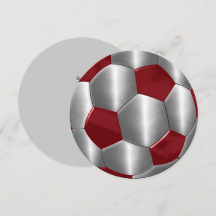 Bar Mitzvah Silver und Red Soccer Ball Einladung