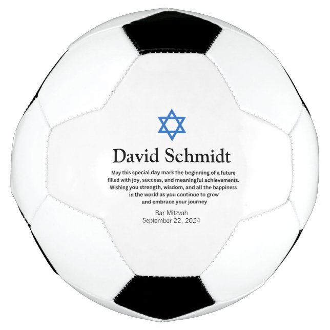 Bar Mitzvah Soccer Ball Geschenke für Jungen (Vorderseite)