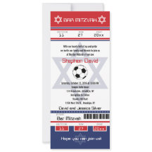 Bar Mitzvah Soccer Ticket Einladung
