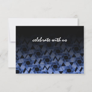 Bar Mitzvah Star of David Damask RSVP Card