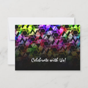 Bar Mitzvah Star von David Damask Black Fade RSVP Karte