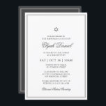 Bar Mitzvah Star von David Elegant Classic Einladung<br><div class="desc">Besteht aus eleganter Serif und kursiver Schriftzypografie auf Rahmen mit einem Stern von David. Dieses Design ist zeitlos,  klassisch und elegant. Dieses wurde von Select Party Supplies entworfen,  exklusiv für Zazzle. Abrufbar unter: http://www.zazzle.com/selectpartysupplies</div>