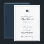 Bar Mitzvah Star von David Simple Frames Einladung<br><div class="desc">Besteht aus eleganter Serif und kursiver Schrift Typografie auf Rahmen mit einem Stern von David.

Entworfen von Select Party Supplies,  exklusiv für Zazzle.

Abrufbar unter:http://www.zazzle.com/selectpartysupplies</div>