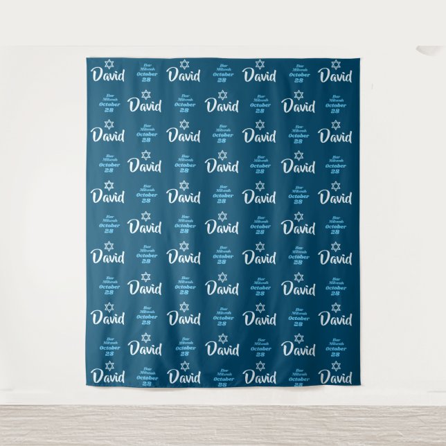 Bar Mitzvah Step and Repeat Event Background Wandteppich (Vorderseite)
