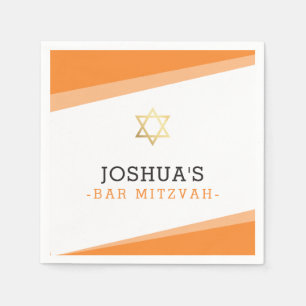 BAR MITZVAH Stern schlicht, modern und fett, hell  Serviette