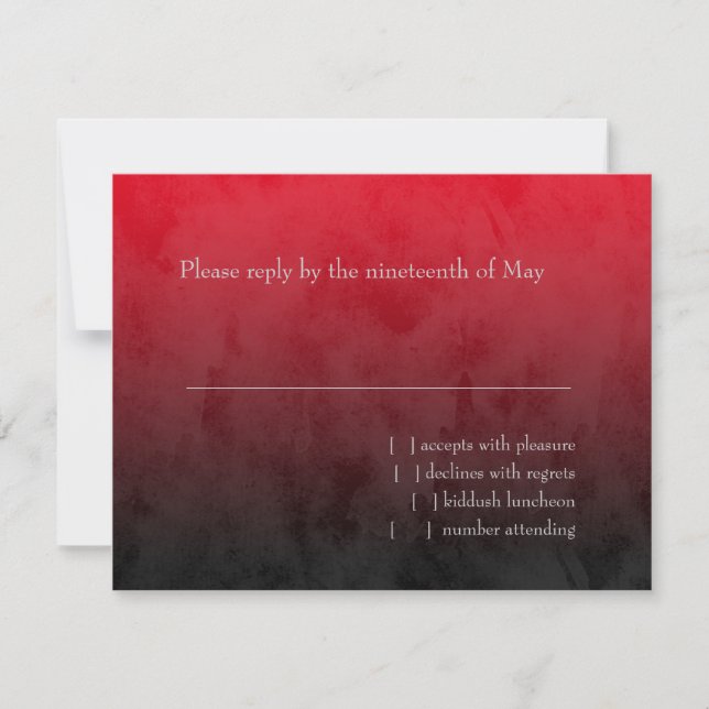 Bar Mitzvah stilvoller roter Davidsstern Ombre RSVP Karte (Vorderseite)