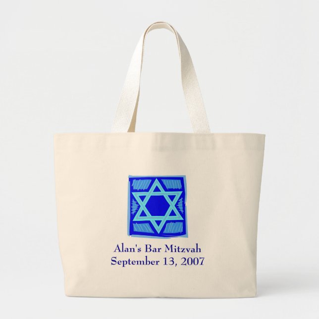 Bar Mitzvah Strand-Tasche (kundengerecht) Jumbo Stoffbeutel (Vorne)