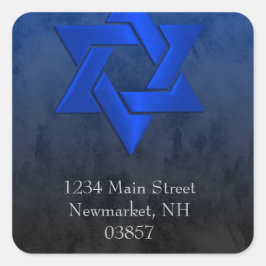 Bar Mitzvah Stylish Blue Star von David Ombre Quadratischer Aufkleber