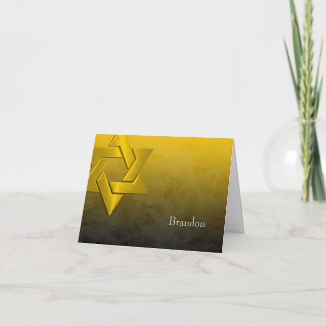 Bar Mitzvah Stylish Yellow Star von David Ombre (Vorderseite)