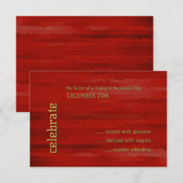 Bar Mitzvah Techno Streaks Red UAWG RSVP Karte