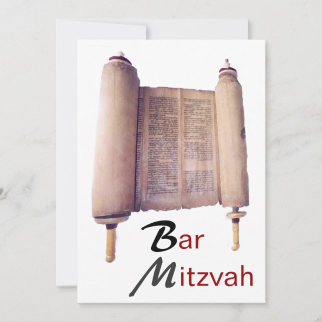 Bar Mitzvah Torah Invitation (Devant)