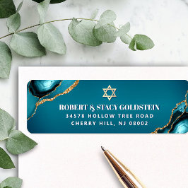 Bar Mitzvah Turquoise Ombre Agate Rücksendeadresse