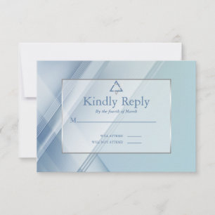 Bar Mitzvah UAWG Contemporary Shades of Blue RSVP Karte