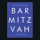 BAR MITZVAH Ultra Modern blue white QR CODE UAWG Einladung<br><div class="desc">BAR MITZVAH Ultra Modern Blue QR CODE UAWG & INVITATIONEN</div>