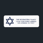 Bar Mitzvah und Schläger Mitzvah blaue weiße<br><div class="desc">Bar Mitzvah und Schläger Mitzvah blaues und weißes Adressen-Etikett</div>