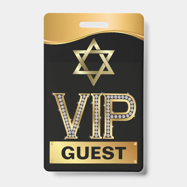Bar Mitzvah VIP Lanyard ABZEICHEN Ausweis (Vorderseite)