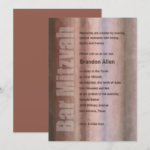 Bar Mitzvah Watercolor Stripes Einladung