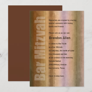 Bar Mitzvah Watercolor Stripes Einladung