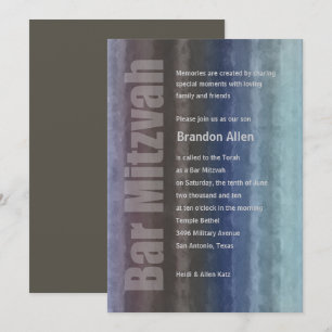 Bar Mitzvah Watercolor Stripes Einladung