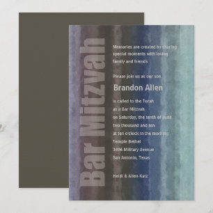 Bar Mitzvah Watercolor Stripes Einladung