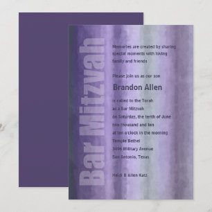 Bar Mitzvah Watercolor Stripes Einladung