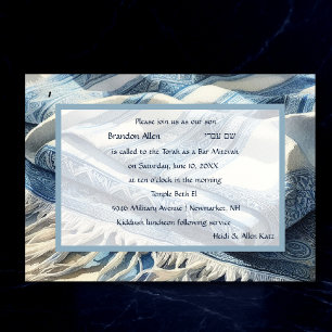 Bar Mitzvah Watercolor Tallit 4 Einladung