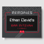 BAR MITZVAH WELCOME Gamer cool trendiger Rot-Schwa Gästebuch<br><div class="desc">durch kat massard >>>> WWW.SIMPLYSWEETPAPERIE.COM<<< - - - - - - - - - - - - - - - - A super cool GAMER THEMED welcome sign for your event. Setup as a template it is simple for you to add your own details, or hit the customize button and...</div>