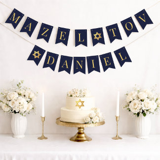 Bar Mitzwa Marine Mazel Tov Junge Name 6 Buchstabe Wimpelkette