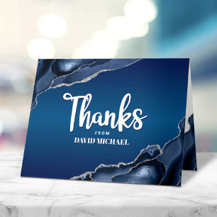 Bar Mizwa Moderne Navy Blau Ombre Achat Schrift Dankeskarte